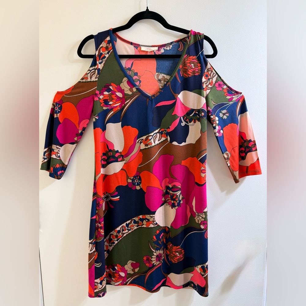 Trina Turk Multicolor Floral Long Sleeve Dress Size S. Excellent Condition - Picture 2 of 6